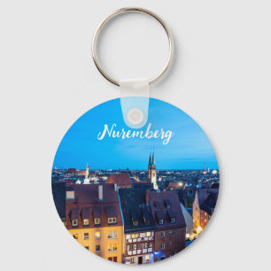 Aussicht auf die Nürnberger Altstadt in der Nacht Schlüsselanhänger