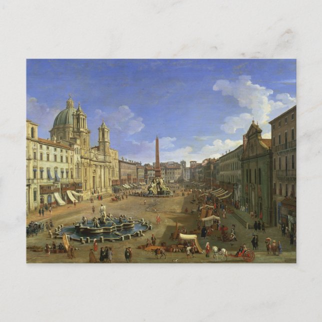 Aussicht auf die Piazza Navona, Rom Postkarte (Vorderseite)