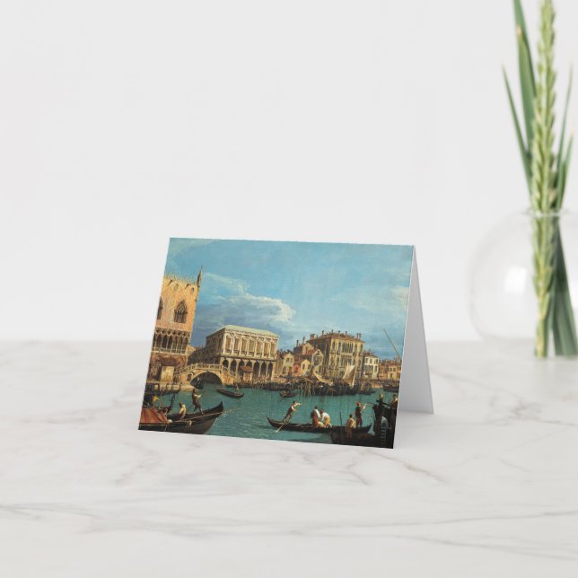 Aussicht auf die Riva degli Schiavoni Venedig Dankeskarte (Vorderseite)