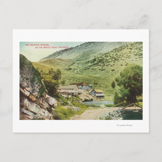 Aussicht auf die Schwefelquellen auf der Moffat Ro Postkarte (Vorderseite)