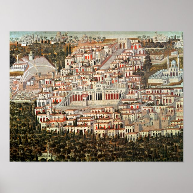 Aussicht auf die Stadt Damaskus Poster (Vorne)