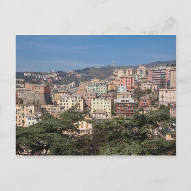 Aussicht auf die Stadt Genua Postkarte (Vorderseite)