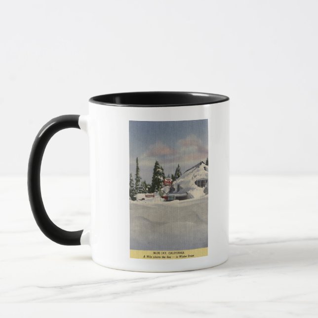 Aussicht auf die Stadt im Winter Tasse (Links)