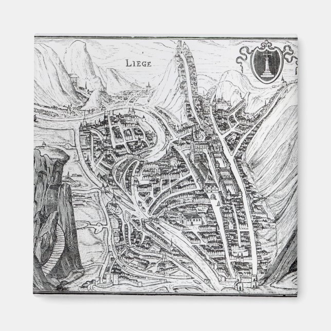 Aussicht auf die Stadt Lüttich Magnet (Vorne)