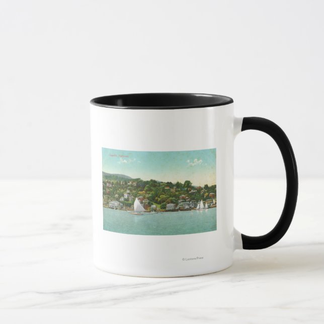 Aussicht auf die Stadt, Segelboote Tasse (Rechts)