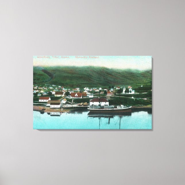 Aussicht auf die Stadt und den Damm Leinwanddruck (Vorderseite)