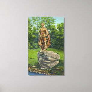 Aussicht auf die Statue Pilgrim Maiden Leinwanddruck