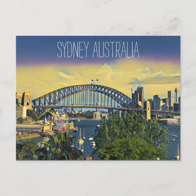 Aussicht auf die Sydney Brücke Postkarte (Vorderseite)