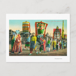 Aussicht auf die Tongs-Parade, Chinatown Postkarte