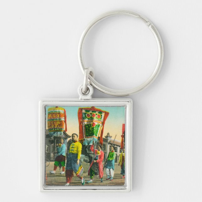 Aussicht auf die Tongs-Parade, Chinatown Schlüsselanhänger (Vorne)
