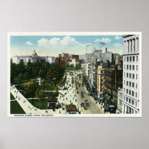 Aussicht auf die Tremont Street aus Boylston Poster