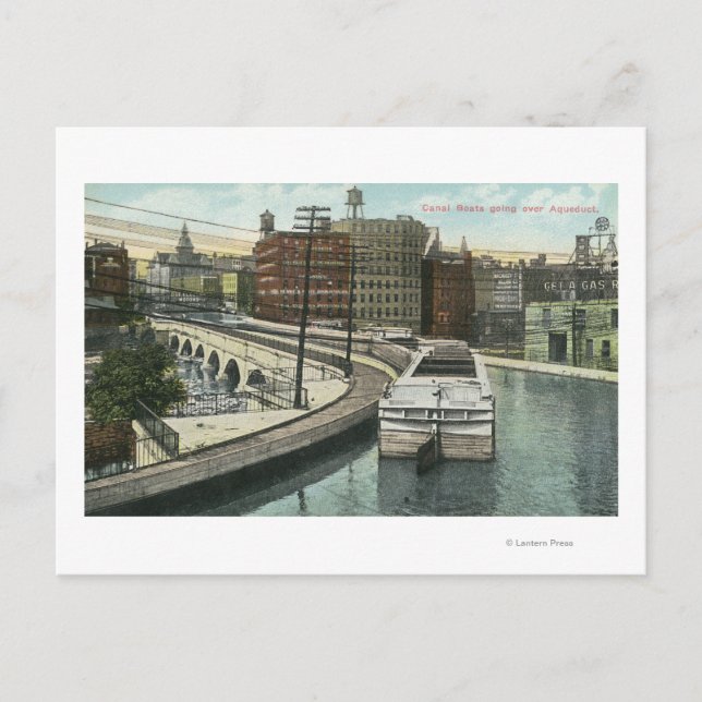 Aussicht auf die über das Aquädukt fahrenden Kanal Postkarte (Vorderseite)