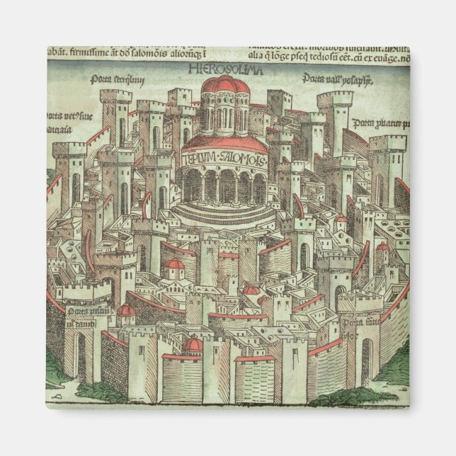 Aussicht auf die ummauerte Stadt Jerusalem mit dem Magnet (Vorne)