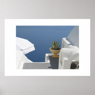 Aussicht auf die Villa Santorini Poster
