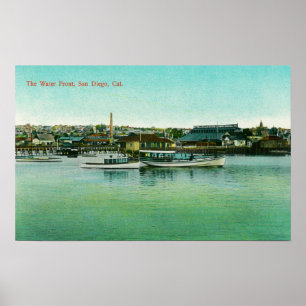 Aussicht auf die Wasserfront San Diego, CA Poster