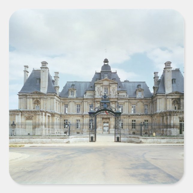 Aussicht auf die Westfassade des Chateau de Maison Quadratischer Aufkleber (Vorderseite)