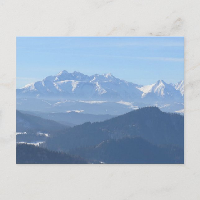 Aussicht auf die Wintertatra Postkarte (Vorderseite)