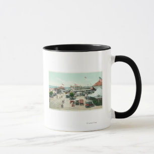 Aussicht auf die Zeltstadt und den Freizeitplatz Tasse