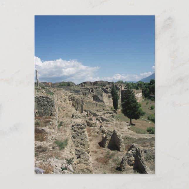 Aussicht auf die zerstörte Stadt Postkarte (Vorderseite)