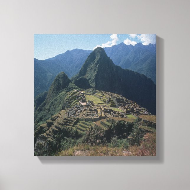 Aussicht auf die Zitadelle von Machu Picchu Leinwanddruck (Vorderseite)