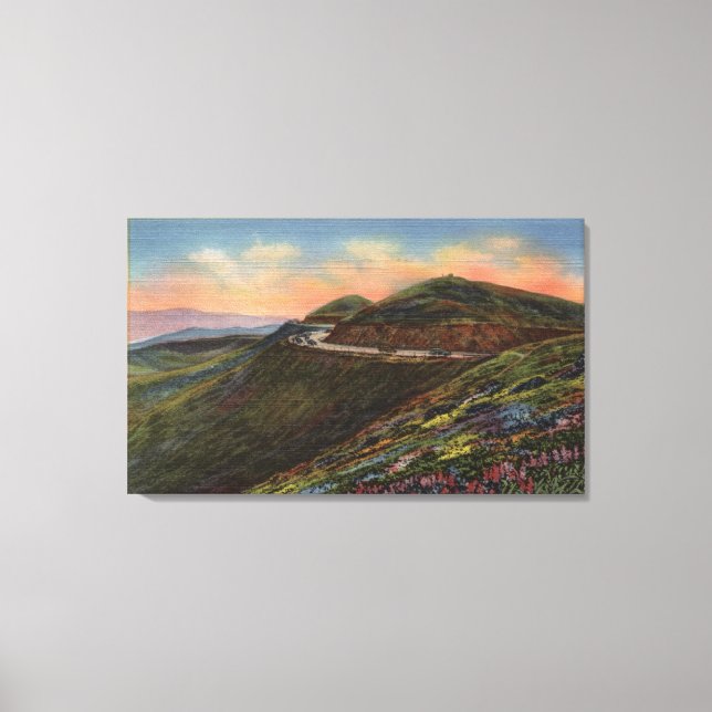 Aussicht auf die Zwillingsspitzen und Autobahn Leinwanddruck (Vorderseite)
