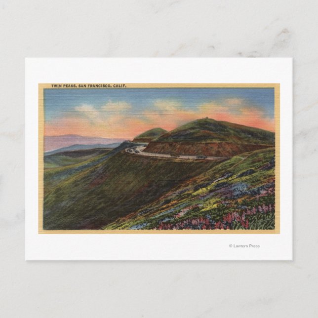 Aussicht auf die Zwillingsspitzen und Autobahn Postkarte (Vorderseite)