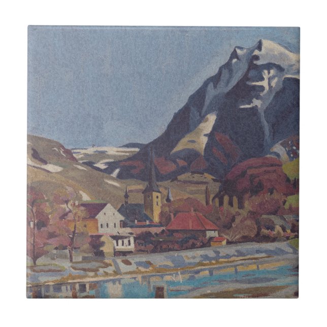 Aussicht auf Dolný Kubín von Arnold Peter Weisz Fliese (Vorderseite)