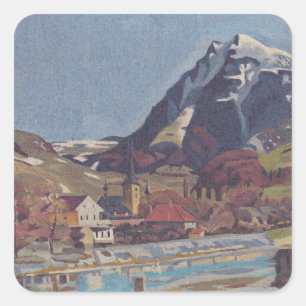Aussicht auf Dolný Kubín von Arnold Peter Weisz Quadratischer Aufkleber