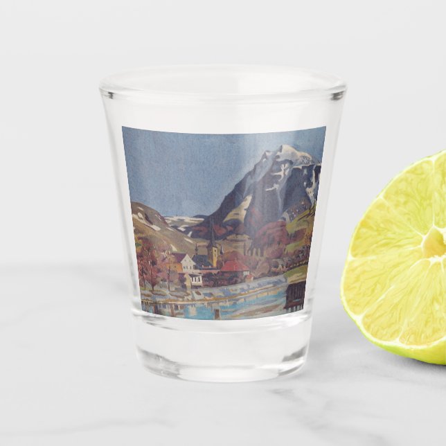 Aussicht auf Dolný Kubín von Arnold Peter Weisz Schnapsglas (Vorderseite)