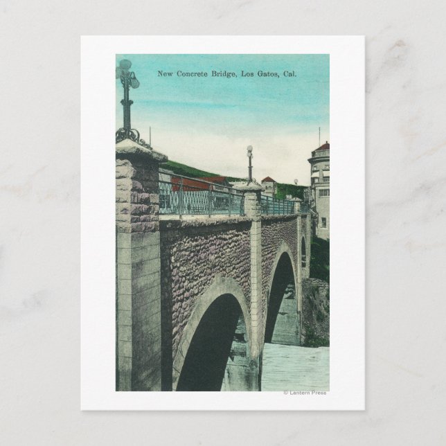 Aussicht auf eine Betonbrücke Los Gatos, CA Postkarte (Vorderseite)
