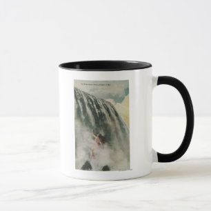 Aussicht auf eine Frau in den Wasserfällen Tasse