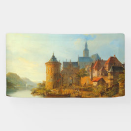 Aussicht auf eine holländische Stadt am Rhein Banner