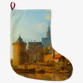 Aussicht auf eine holländische Stadt am Rhein Großer Weihnachtsstrumpf