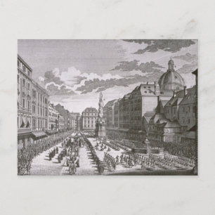Aussicht auf eine Prozession im Graben Postkarte