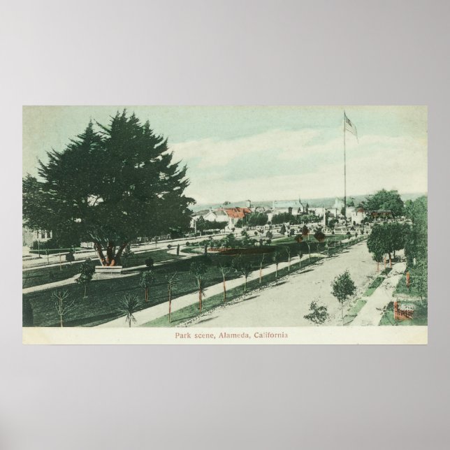 Aussicht auf einen StadtparkAlameda, CA Poster (Vorne)