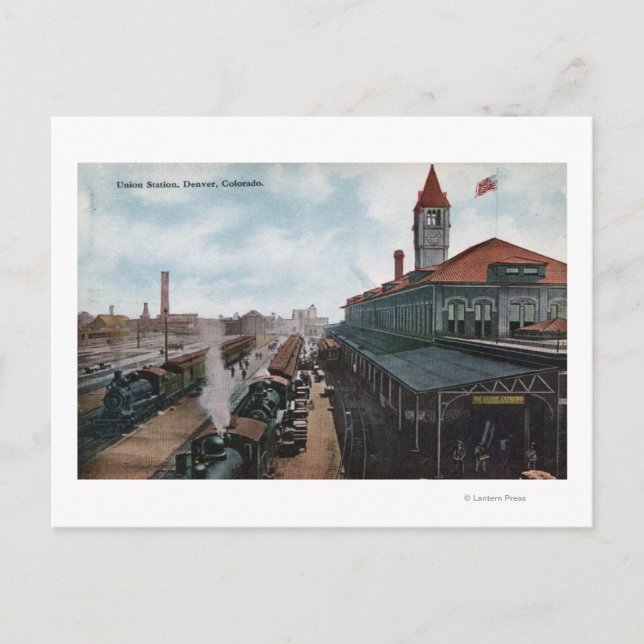 Aussicht auf Gewerkschaft Bahnhof Bahnhof Postkarte (Vorderseite)