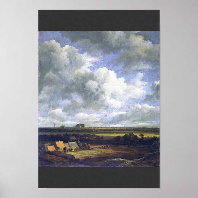 Aussicht auf Haarlem von Ruisdael Jacob Isaacksz.  Poster (Vorne)