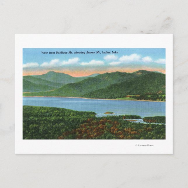 Aussicht auf Indianersee und Schneeberg Postkarte (Vorderseite)