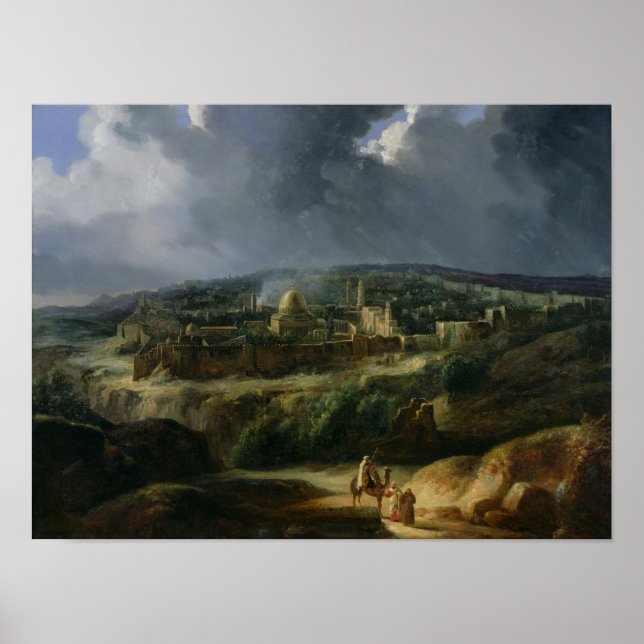 Aussicht auf Jerusalem aus dem Tal von JehoShaphat Poster (Vorne)