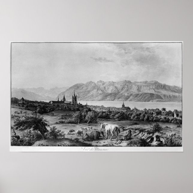 Aussicht auf Lausanne Poster (Vorne)