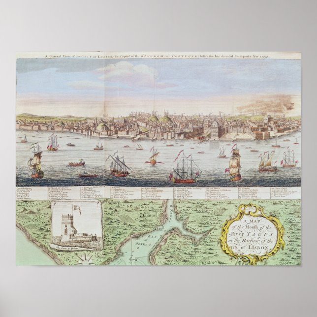 Aussicht auf Lissabon, 1755 Poster (Vorne)