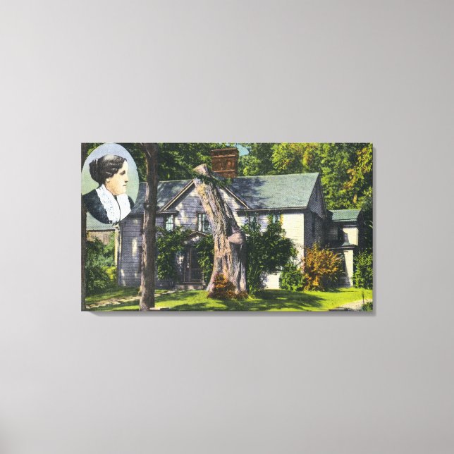 Aussicht auf Louisa May Alcott House Leinwanddruck (Vorderseite)