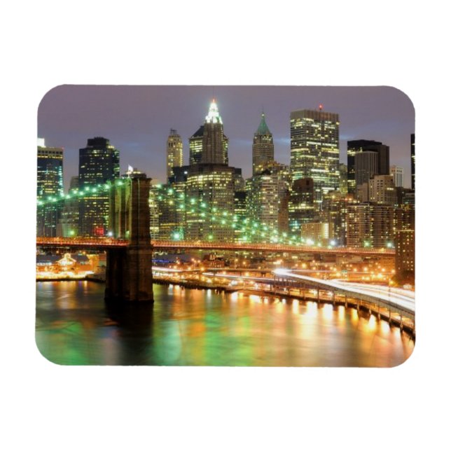 Aussicht auf Lower Manhattan und die Brooklyn Brid Magnet (Horizontal)