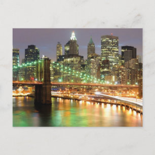 Aussicht auf Lower Manhattan und die Brooklyn Brid Postkarte