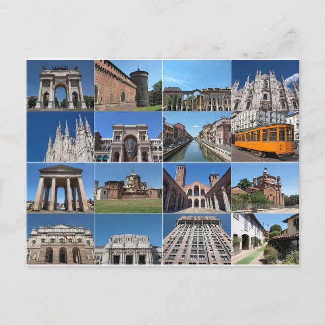 Aussicht auf Mailand Milano in Italien Postkarte (Vorderseite)