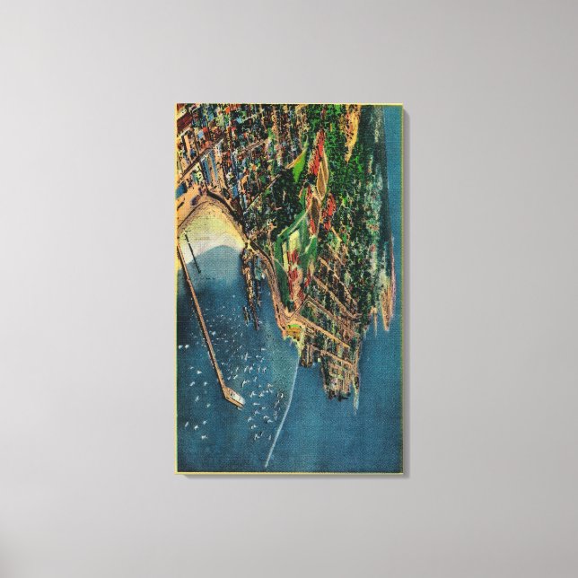 Aussicht auf Monterey und Presido Leinwanddruck (Vorderseite)