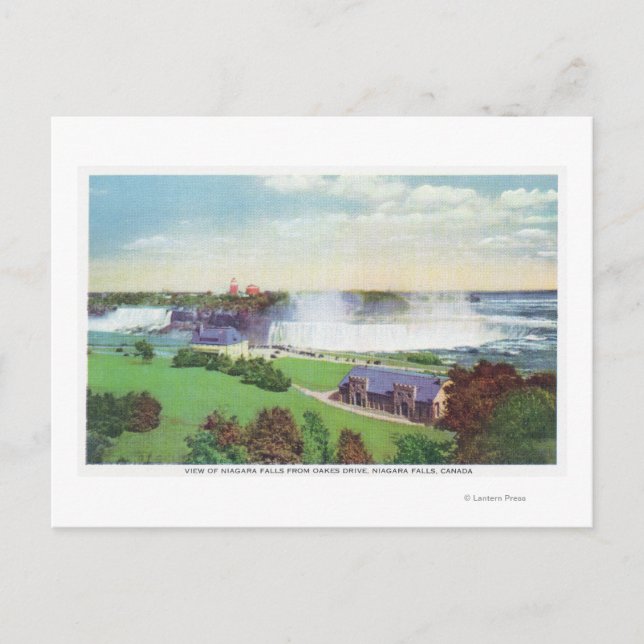 Aussicht auf Niagarafälle vom Oakes Drive Postkarte (Vorderseite)