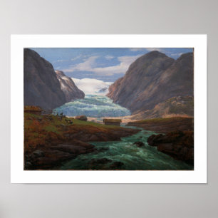 Aussicht auf Nigardsbreen in Jostedalen 1847 JCC D Poster
