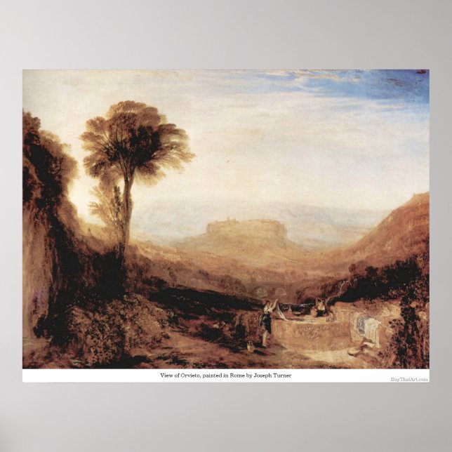 Aussicht auf Orvieto, in Rom von Joseph Turner gem Poster (Vorne)
