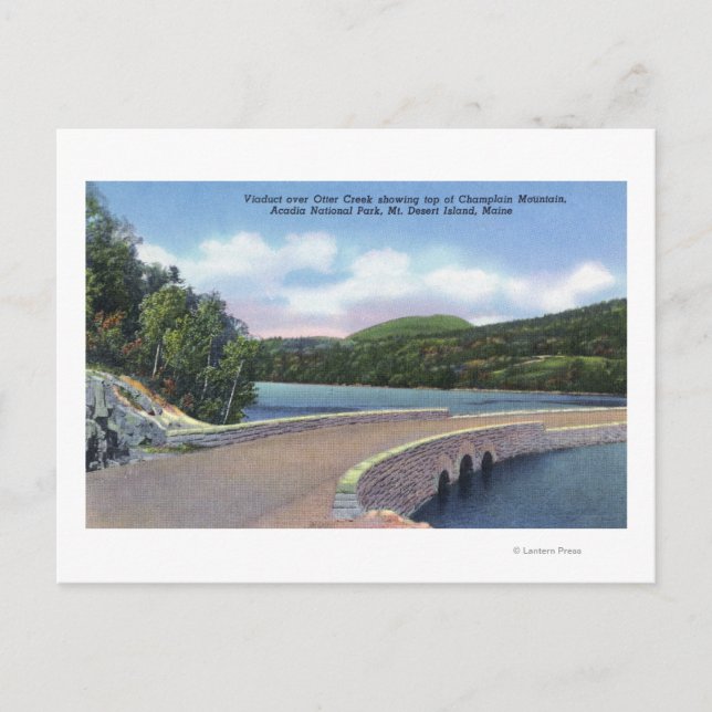 Aussicht auf Otter Creek Viadukt, Champlain Mt. Postkarte (Vorderseite)